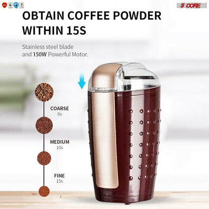 5Core Electric Coffee Grinder Spice Grinders Large Portable Compact