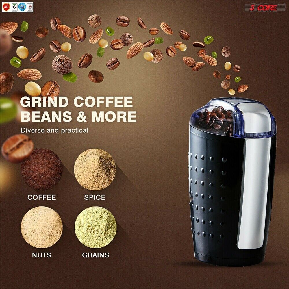 5Core Electric Coffee Grinder Spice Grinders Large Portable Compact