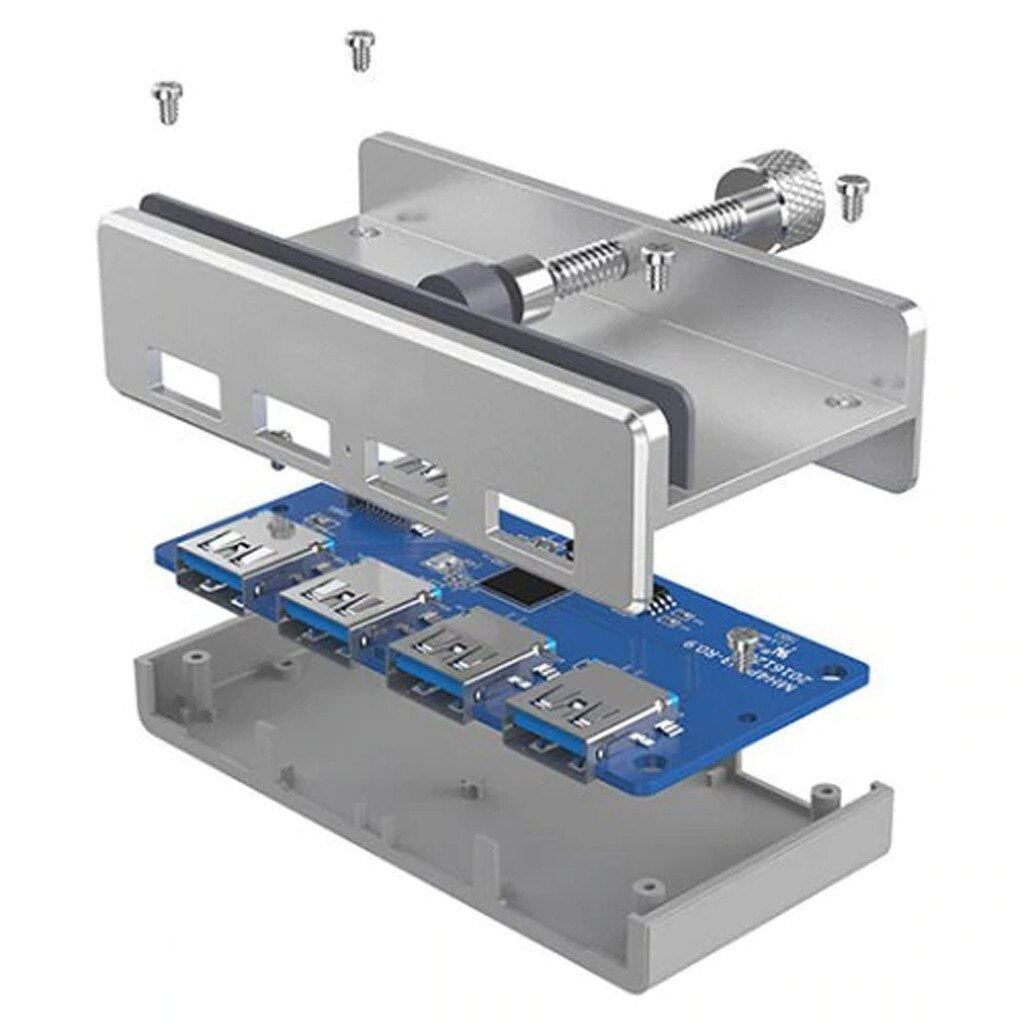 USB 3.0 - 4 Port Hub Clip-Type Aluminum