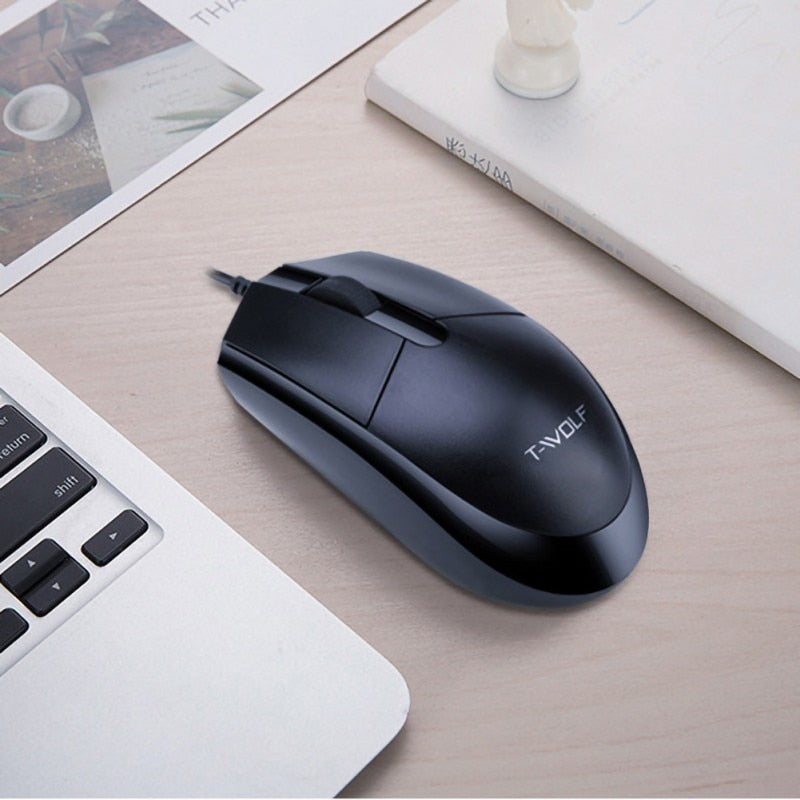 Wired USB Computer Mouse Ergonomic Design