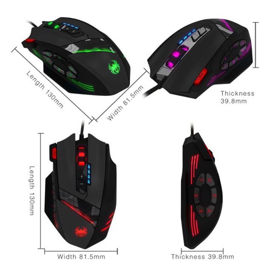 Zelotes C-12 Programmable Buttons LED Optical USB Mouse